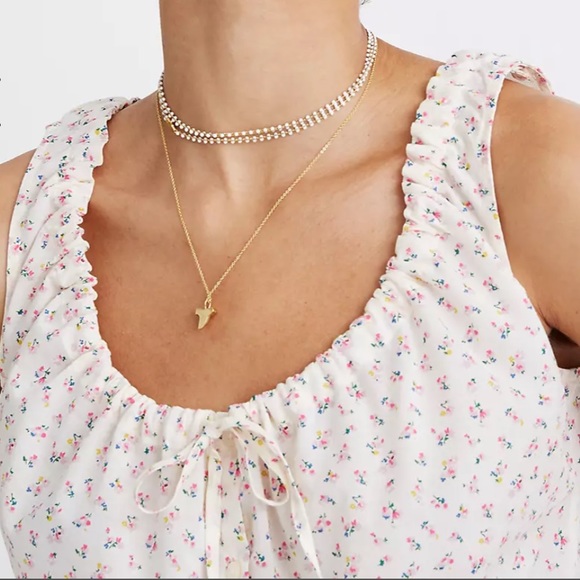 Madewell Shirred Drawstring Tank Top in Bright Buds - Picture 4 of 10